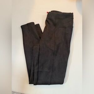 SPANX Dark Brown Suede Leggings